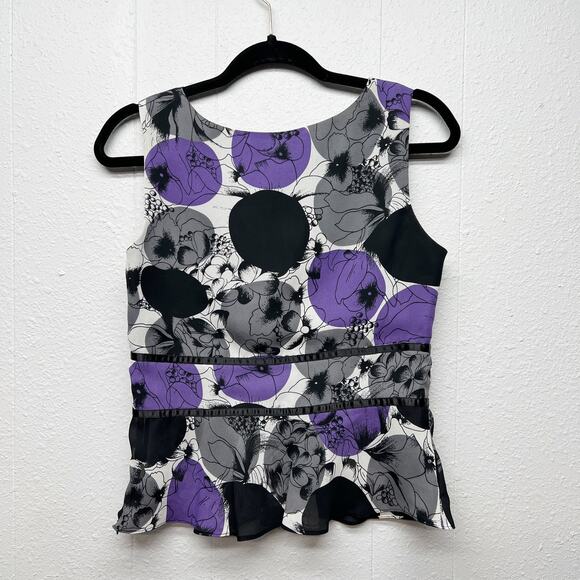 Nine West Floral Top Womens 4 Career Office Workwear Formal Party Cocktail Event - Picture 5 of 10